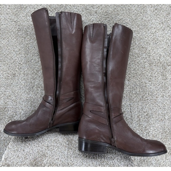 Lauren Ralph Lauren Mariah Dark Brown Leather Riding Boots 7.5B Preppy Old Money - Picture 9 of 16
